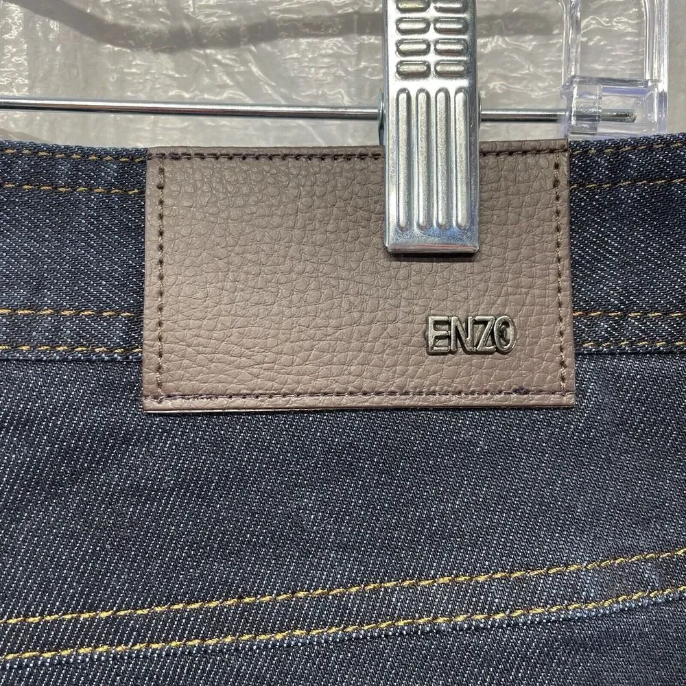 Enzo Tovare Jeans Dark Wash Denim Straight Leg Pants Mens Size 44 x‎ 28